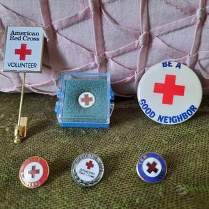 Vintage Red Cross Pins